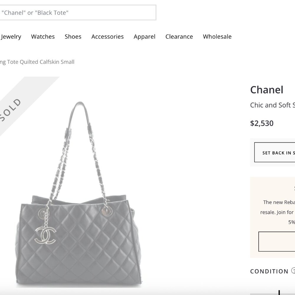 CHANEL Black Classic Quilted Tote Bag with Silver Chain - Picture 15 of 16